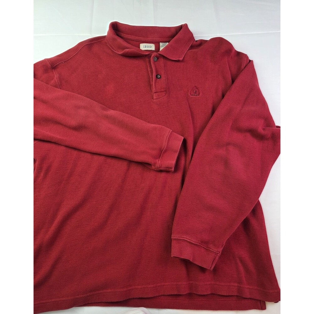 Izod‎ Men's Size XL Red Long Sleeve Solid Shirt